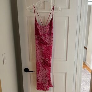 Flowy sundress in shades of pink and yellow